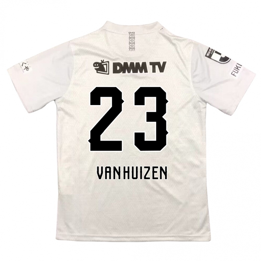 Kids Football Haruki Christopher Van Huizen #23 Gray Black Away Jersey 2024/25 T-Shirt