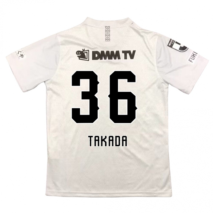 Kids Football Seiya Takada #36 Gray Black Away Jersey 2024/25 T-Shirt