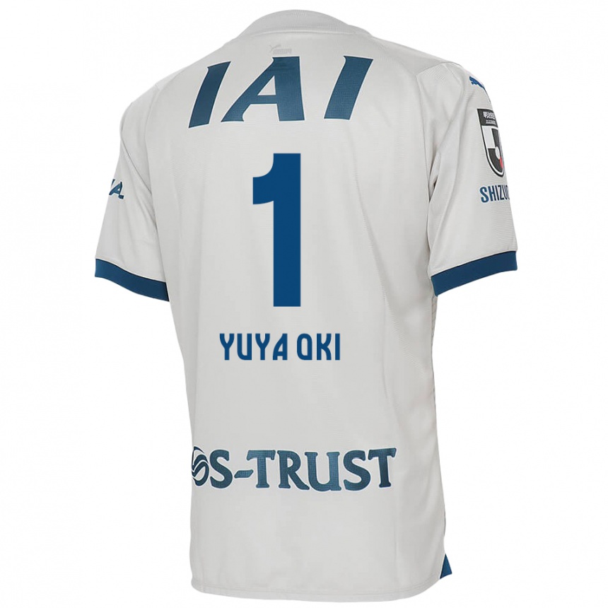 Kids Football Yuya Oki #1 White Blue Away Jersey 2024/25 T-Shirt