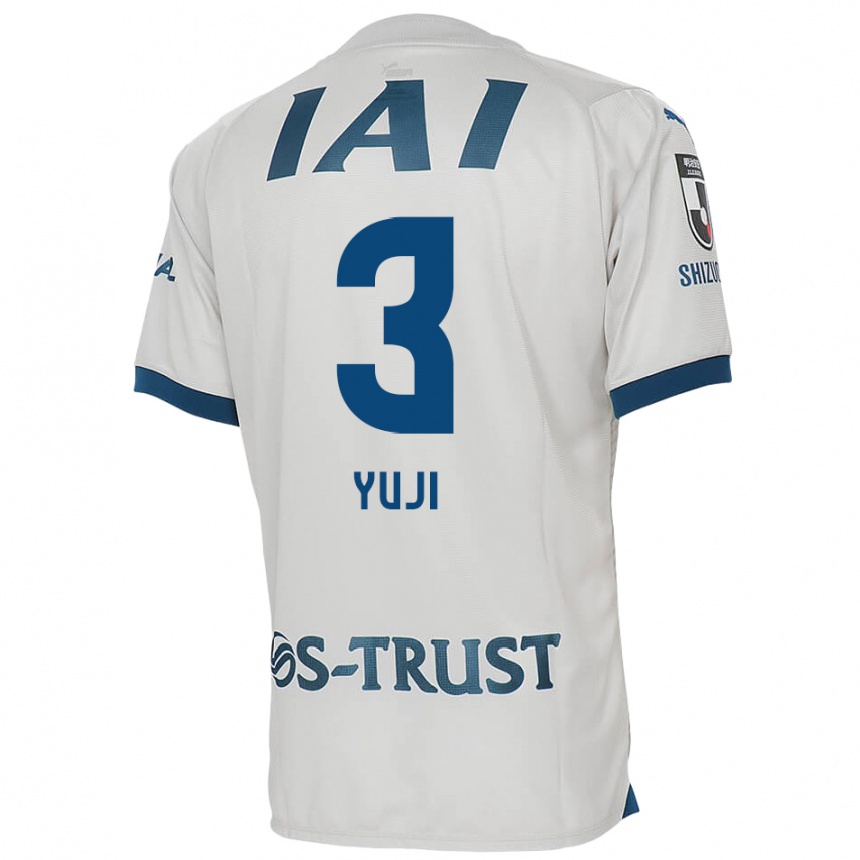 Kids Football Yuji Takahashi #3 White Blue Away Jersey 2024/25 T-Shirt