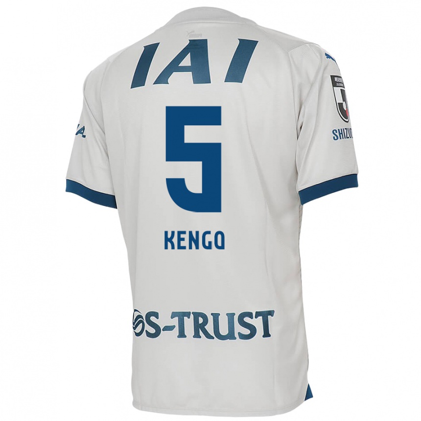 Kids Football Kengo Kitazume #5 White Blue Away Jersey 2024/25 T-Shirt