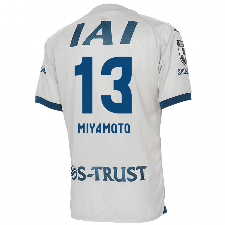 Kids Football Kota Miyamoto #13 White Blue Away Jersey 2024/25 T-Shirt