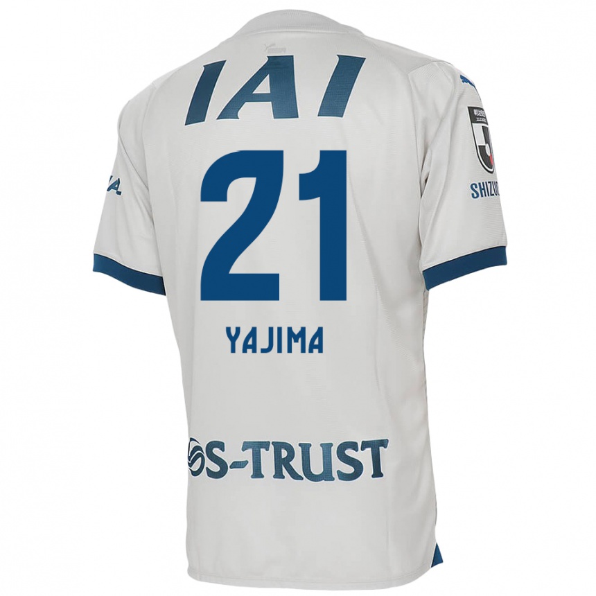 Kids Football Shinya Yajima #21 White Blue Away Jersey 2024/25 T-Shirt