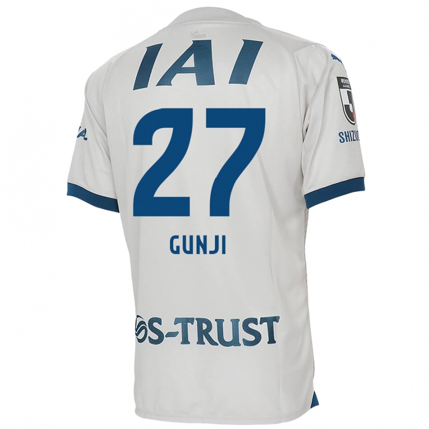 Kids Football Riku Gunji #27 White Blue Away Jersey 2024/25 T-Shirt