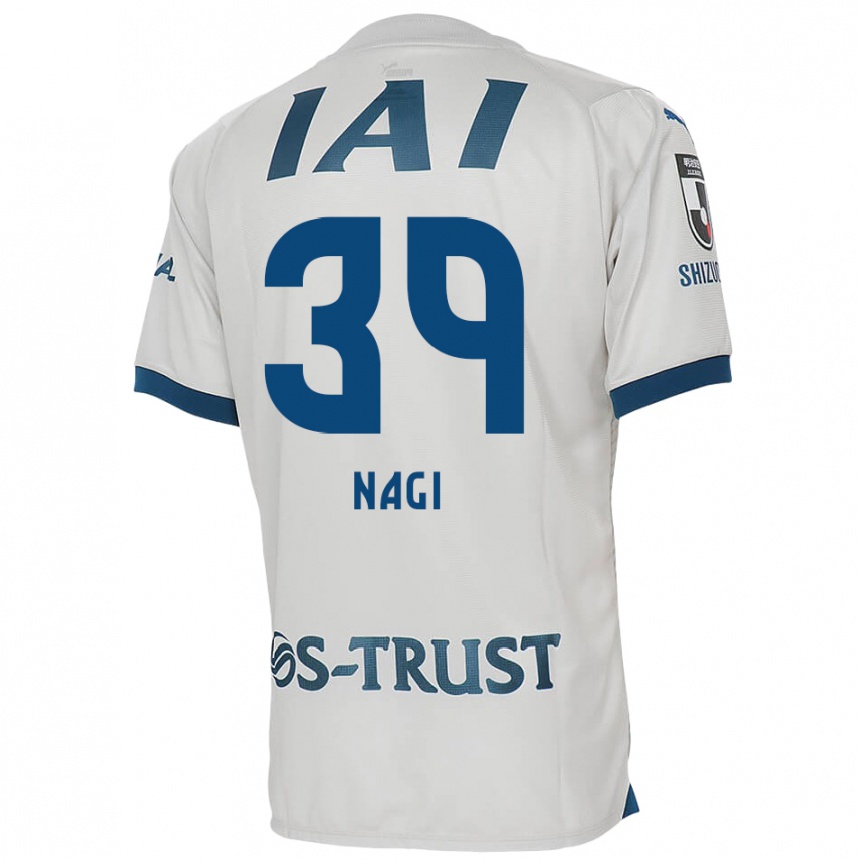 Kids Football Nagi Kawatani #39 White Blue Away Jersey 2024/25 T-Shirt