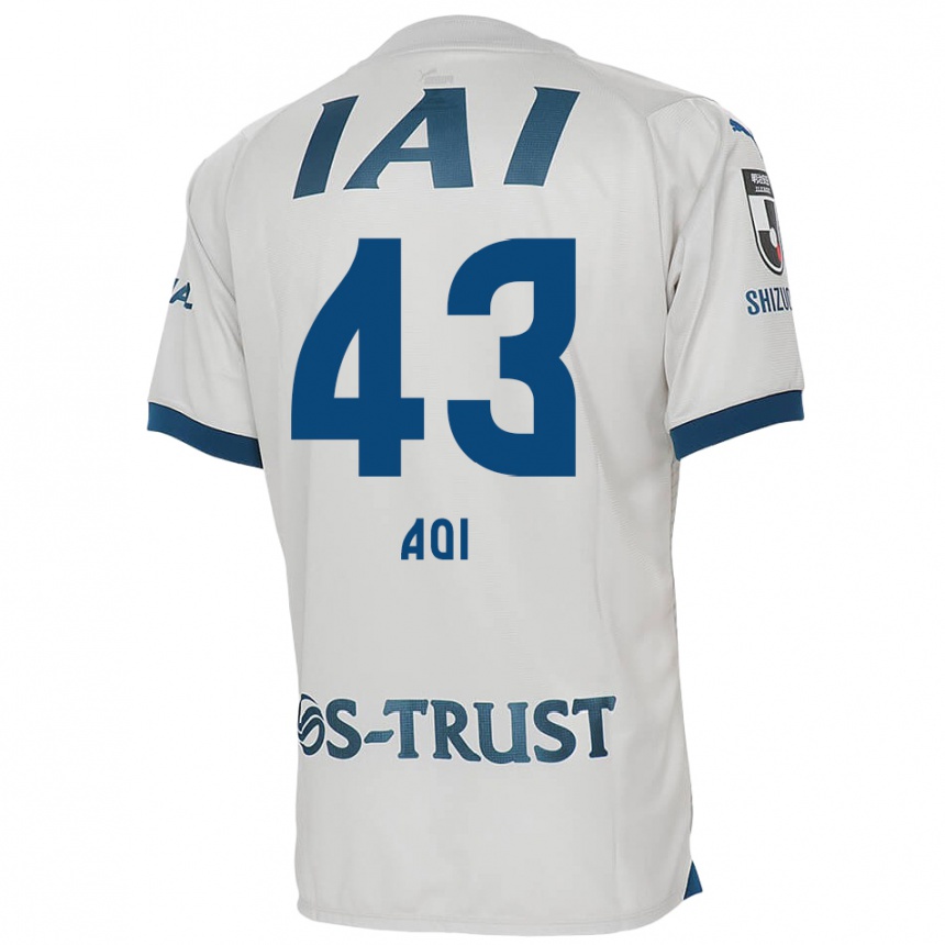 Kids Football Aoi Ando #43 White Blue Away Jersey 2024/25 T-Shirt