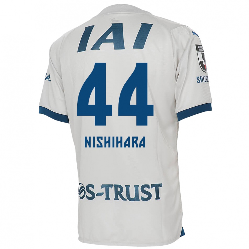 Kids Football Motoki Nishihara #44 White Blue Away Jersey 2024/25 T-Shirt