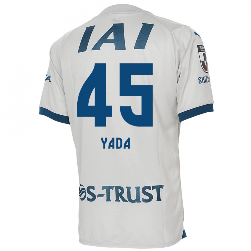 Kids Football Ryunosuke Yada #45 White Blue Away Jersey 2024/25 T-Shirt