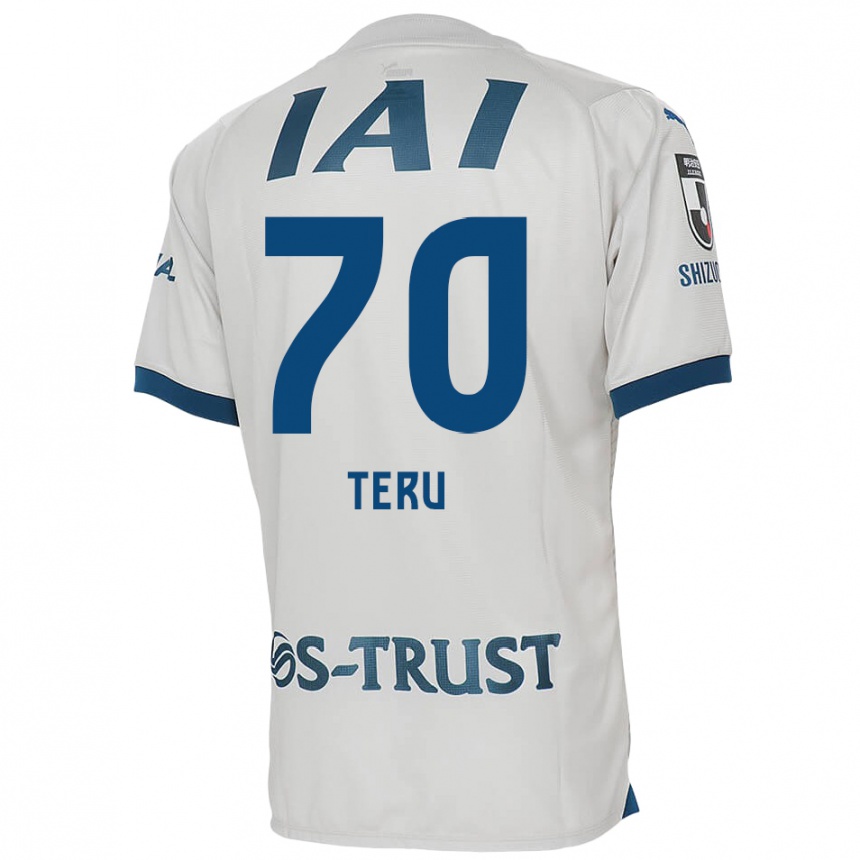 Kids Football Teruki Hara #70 White Blue Away Jersey 2024/25 T-Shirt