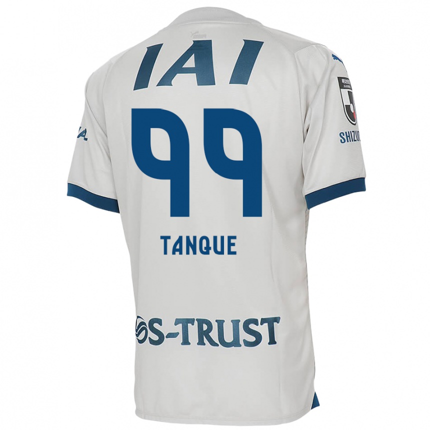 Kids Football Douglas Tanque #99 White Blue Away Jersey 2024/25 T-Shirt