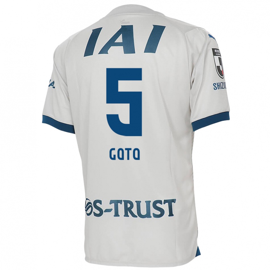 Kids Football Keita Goto #5 White Blue Away Jersey 2024/25 T-Shirt