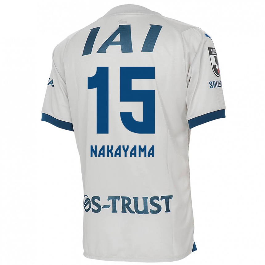 Kids Football Atsuki Nakayama #15 White Blue Away Jersey 2024/25 T-Shirt