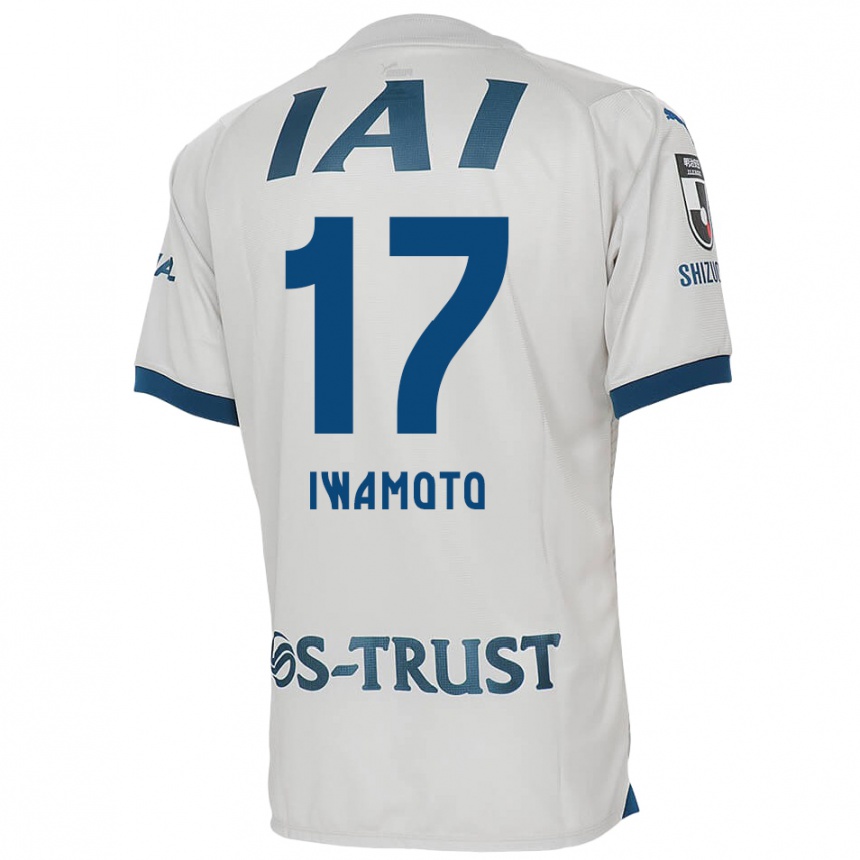 Kids Football Shogo Iwamoto #17 White Blue Away Jersey 2024/25 T-Shirt