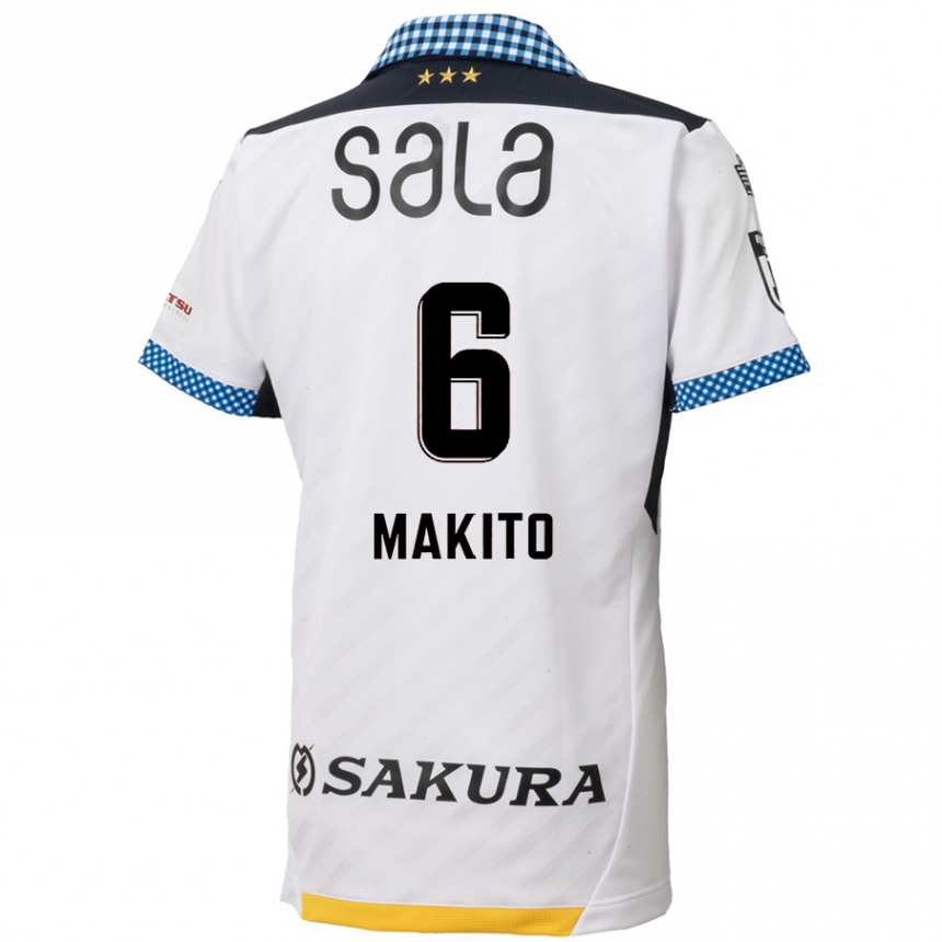 Kids Football Makito Ito #6 White Black Away Jersey 2024/25 T-Shirt