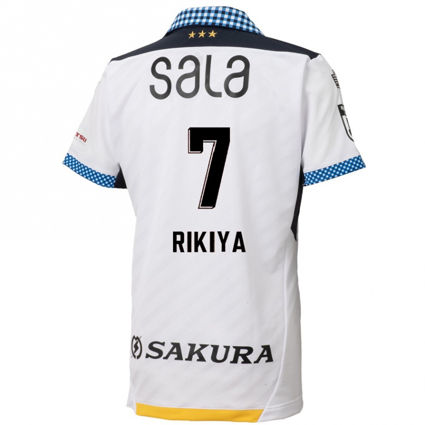 Kids Football Rikiya Uehara #7 White Black Away Jersey 2024/25 T-Shirt