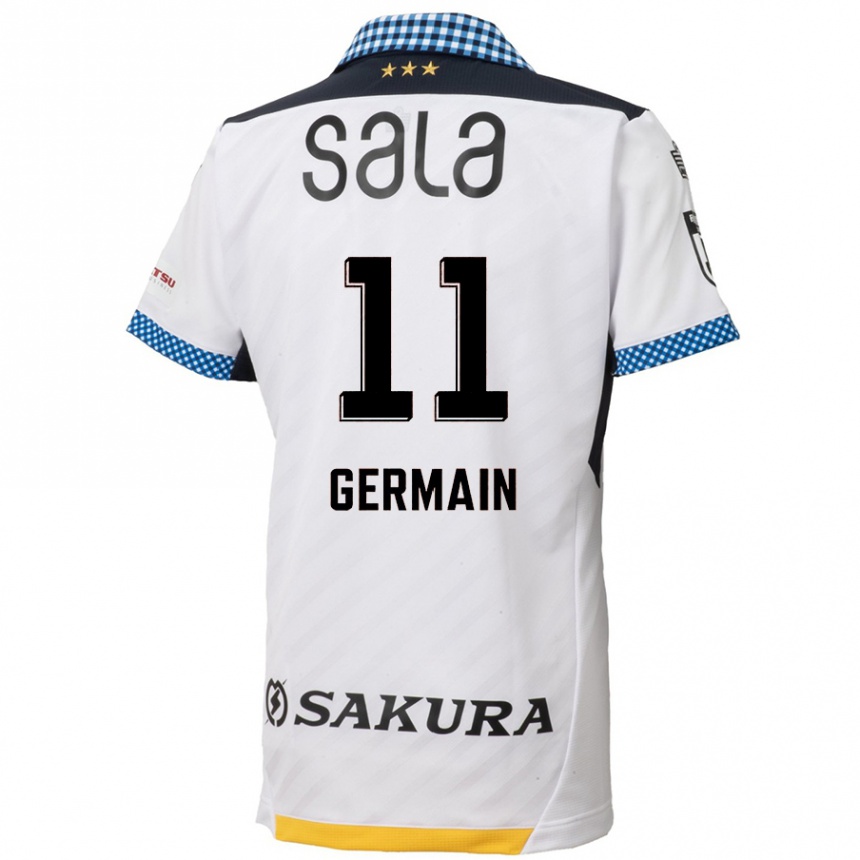 Kids Football Ryo Germain #11 White Black Away Jersey 2024/25 T-Shirt