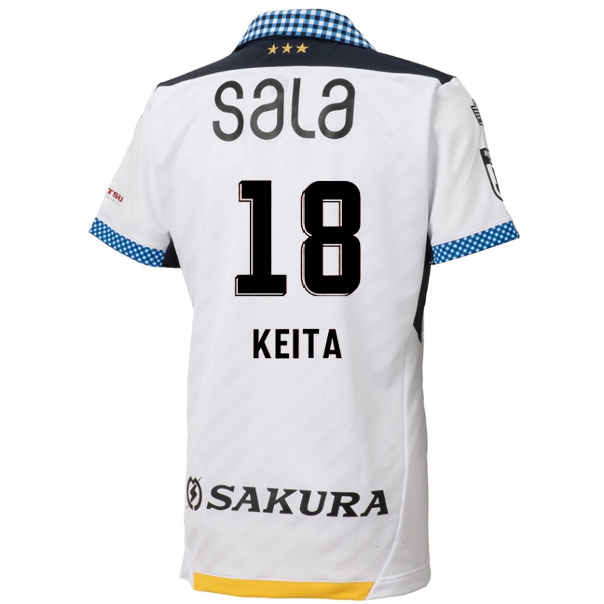 Kids Football Keita Takahata #18 White Black Away Jersey 2024/25 T-Shirt