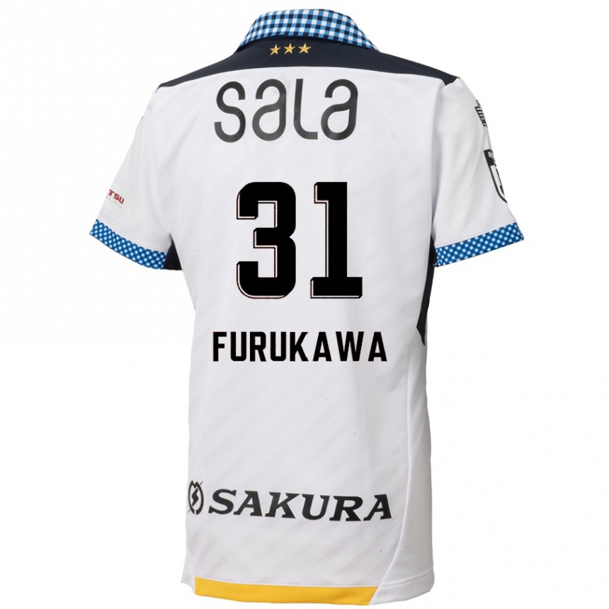 Kids Football Yosuke Furukawa #31 White Black Away Jersey 2024/25 T-Shirt