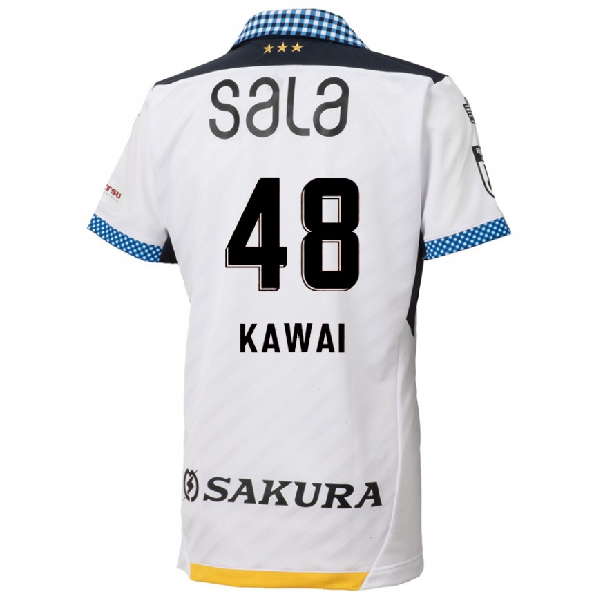 Kids Football Tokumo Kawai #48 White Black Away Jersey 2024/25 T-Shirt