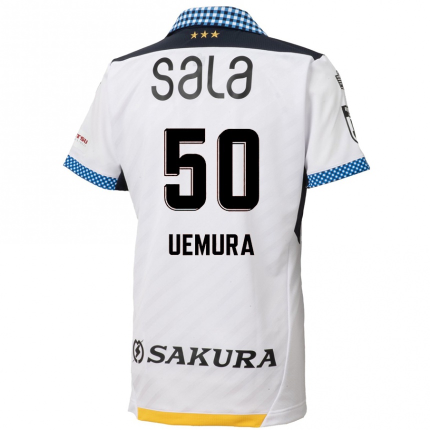 Kids Football Hiroto Uemura #50 White Black Away Jersey 2024/25 T-Shirt