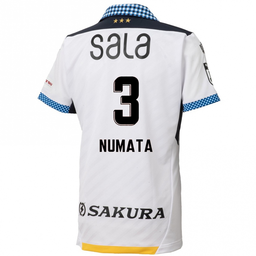 Kids Football Taiki Numata #3 White Black Away Jersey 2024/25 T-Shirt