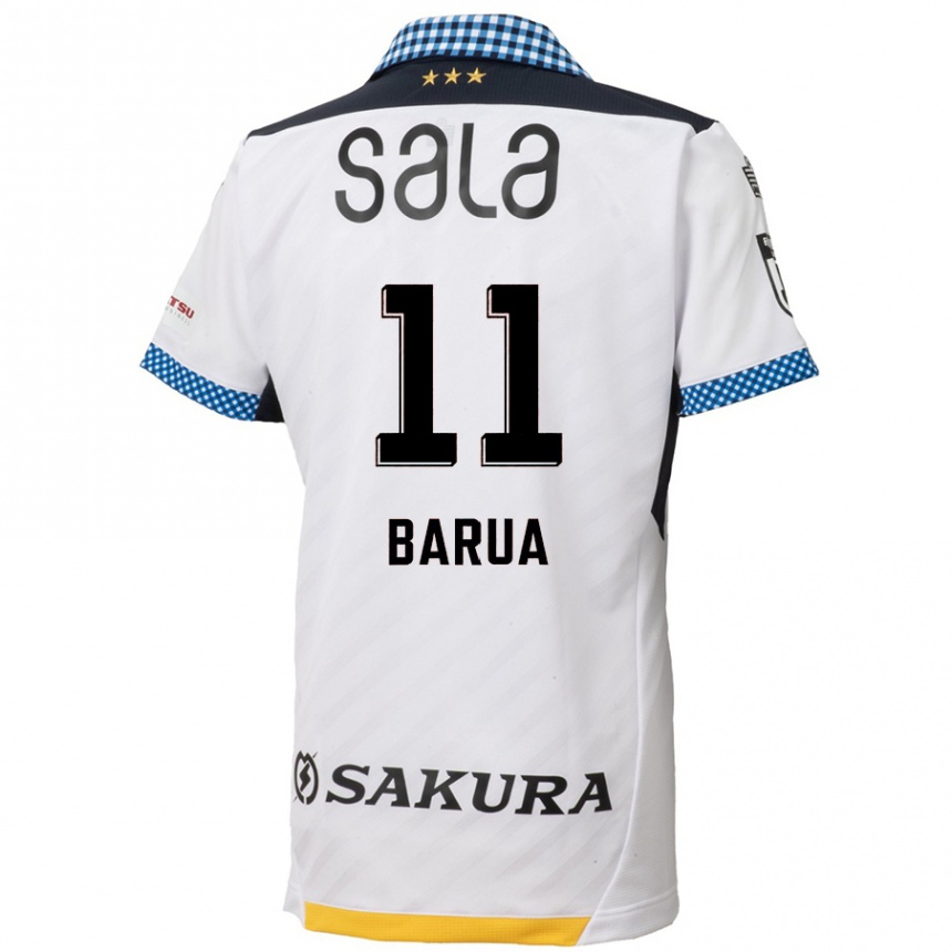 Kids Football Roi Barua #11 White Black Away Jersey 2024/25 T-Shirt