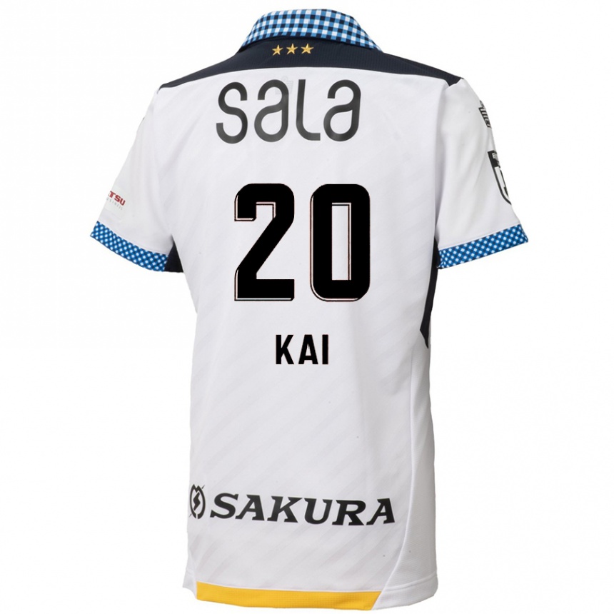 Kids Football Yua Kai #20 White Black Away Jersey 2024/25 T-Shirt