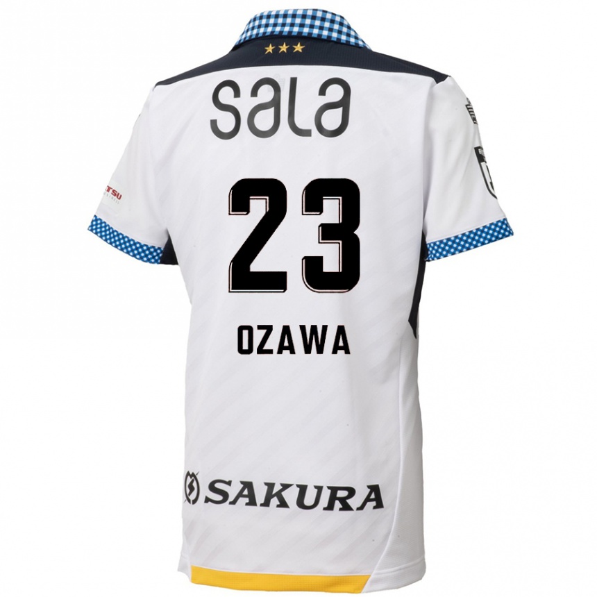 Kids Football Yugo Ozawa #23 White Black Away Jersey 2024/25 T-Shirt