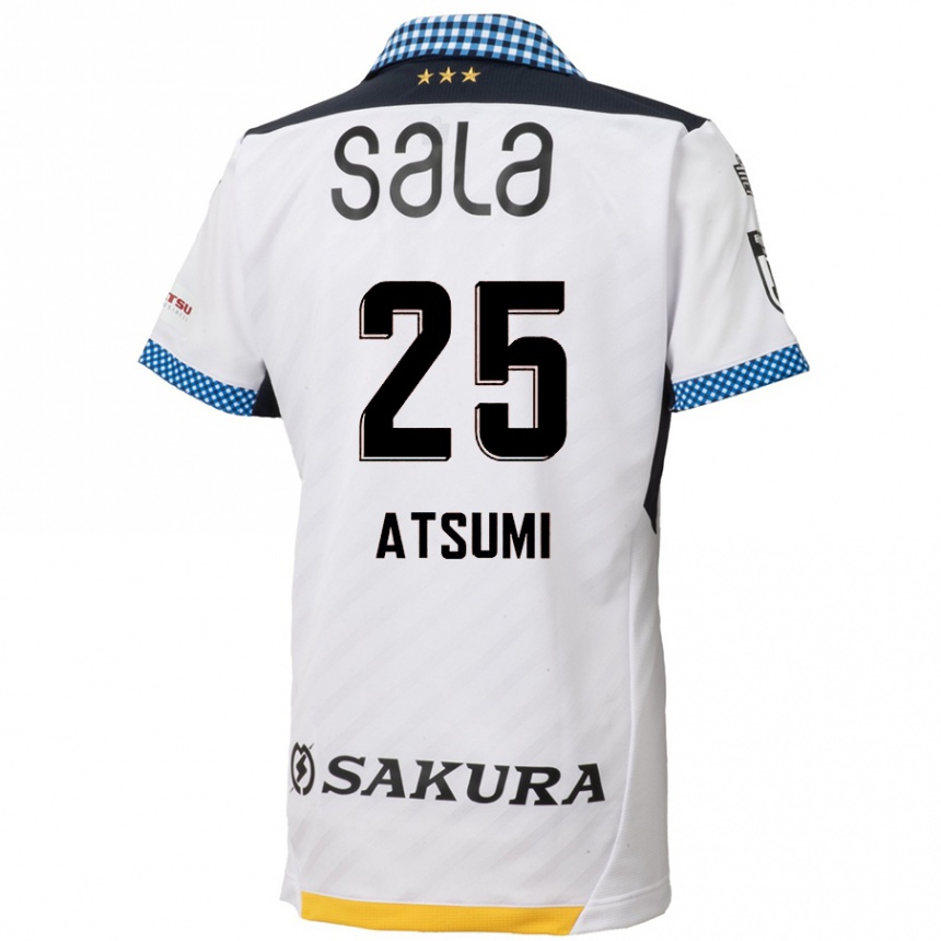 Kids Football Keita Atsumi #25 White Black Away Jersey 2024/25 T-Shirt