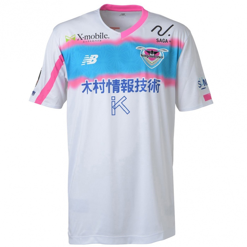 Kids Football Shion Watanabe #11 White Blue Pink Away Jersey 2024/25 T-Shirt