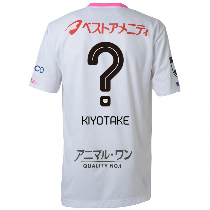 Kids Football Hiroshi Kiyotake #0 White Blue Pink Away Jersey 2024/25 T-Shirt