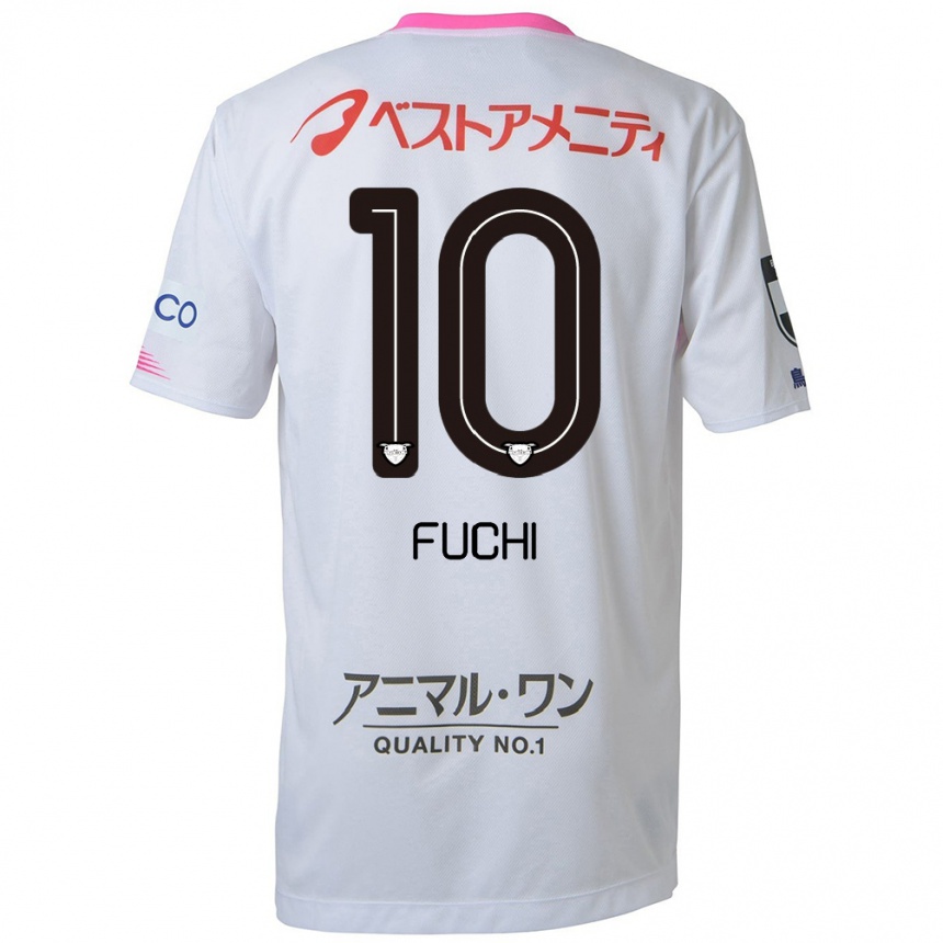 Kids Football Fuchi Honda #10 White Blue Pink Away Jersey 2024/25 T-Shirt