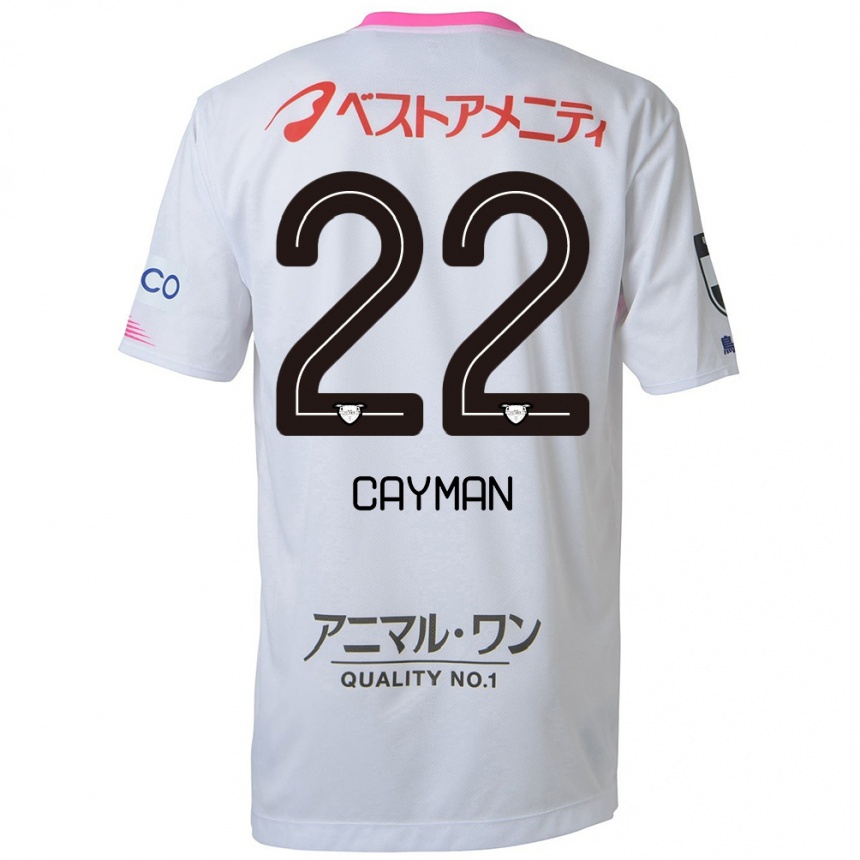 Kids Football Cayman Togashi #22 White Blue Pink Away Jersey 2024/25 T-Shirt