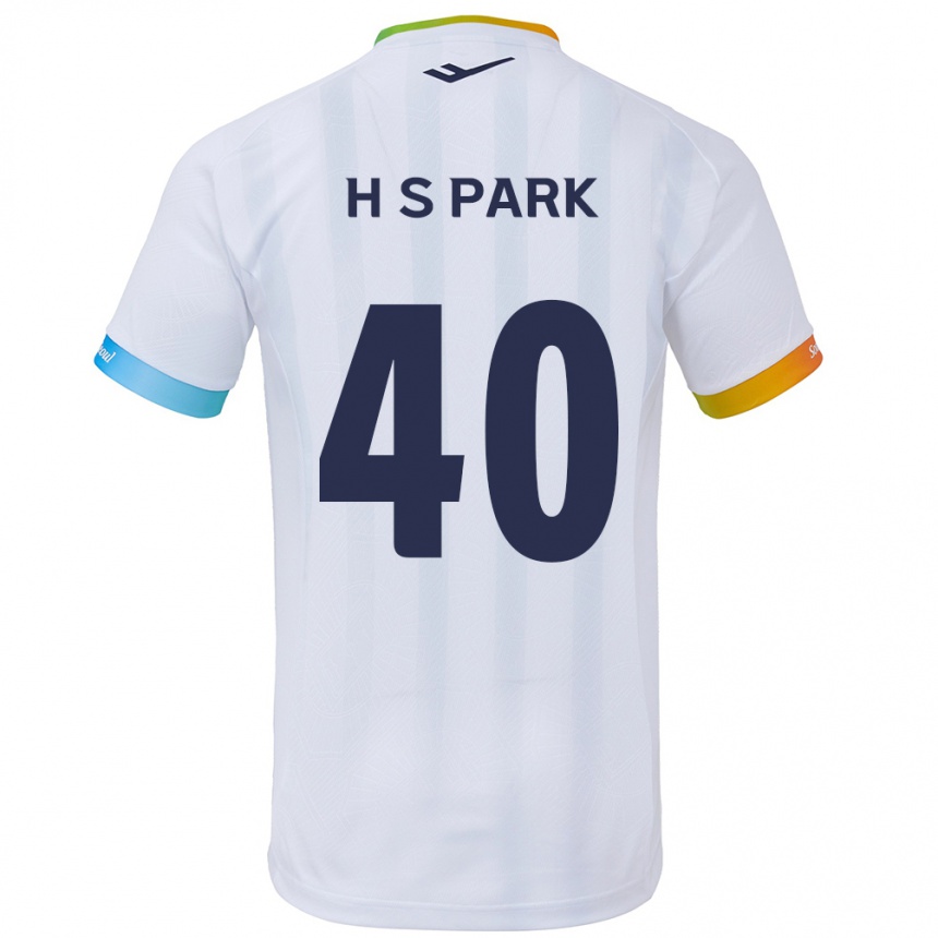 Kids Football Seong-Hun Park #40 White Blue Away Jersey 2024/25 T-Shirt