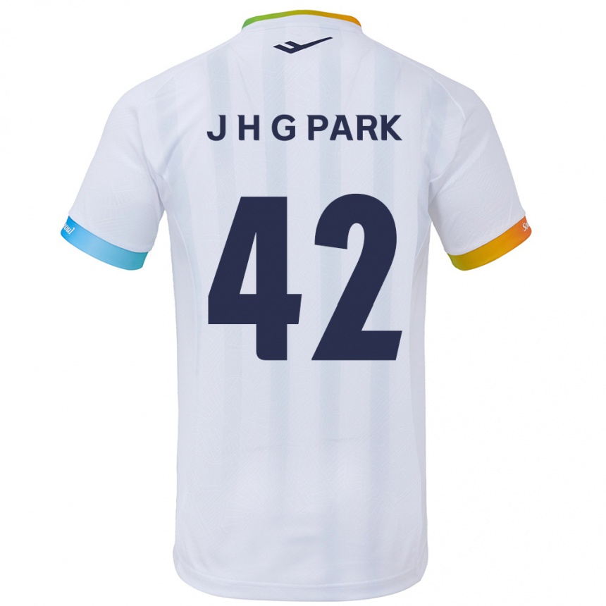 Kids Football Jang Han-Gyeol Park #42 White Blue Away Jersey 2024/25 T-Shirt