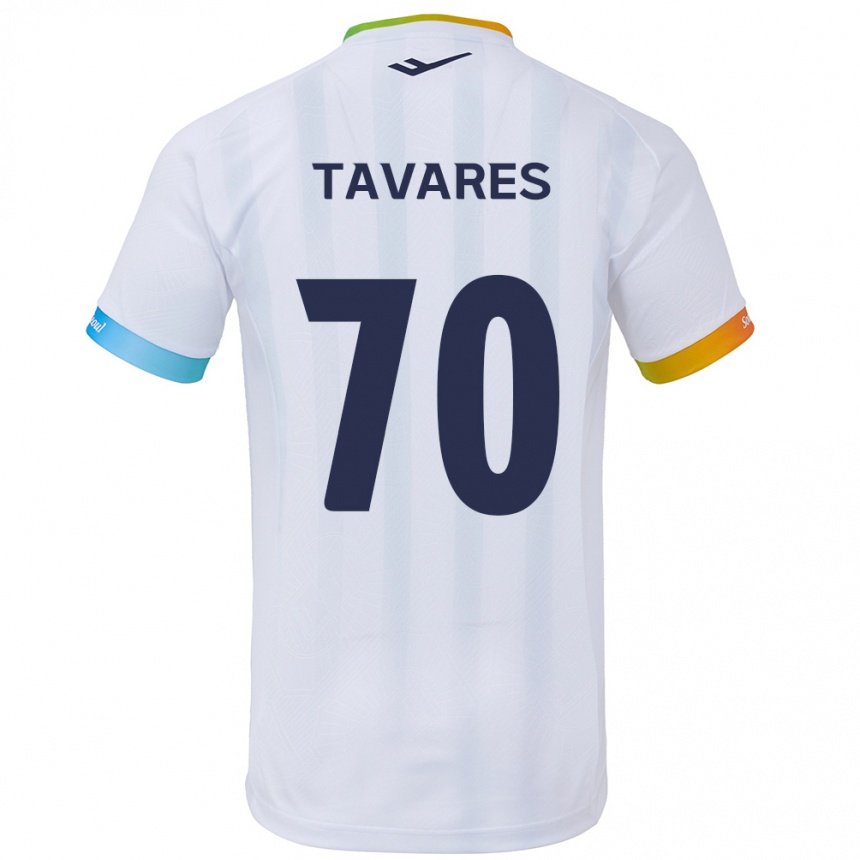 Kids Football Ronaldo Tavares #70 White Blue Away Jersey 2024/25 T-Shirt