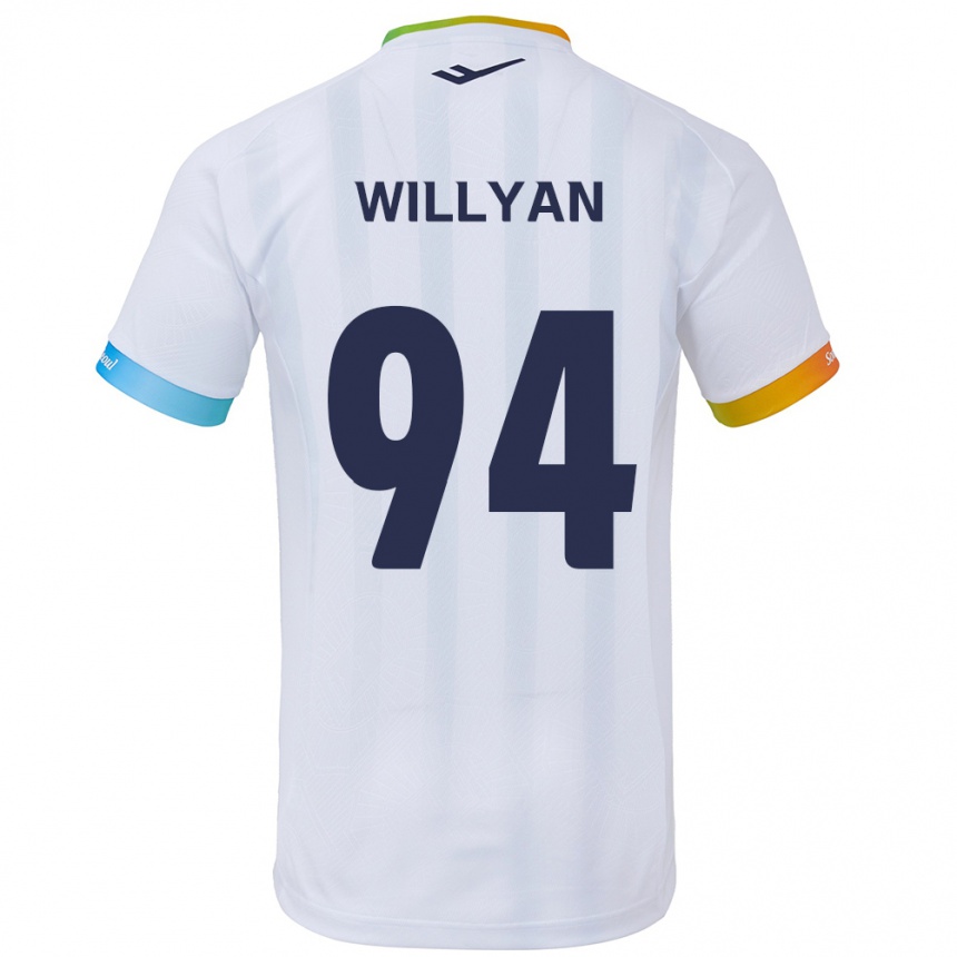 Kids Football Willyan #94 White Blue Away Jersey 2024/25 T-Shirt