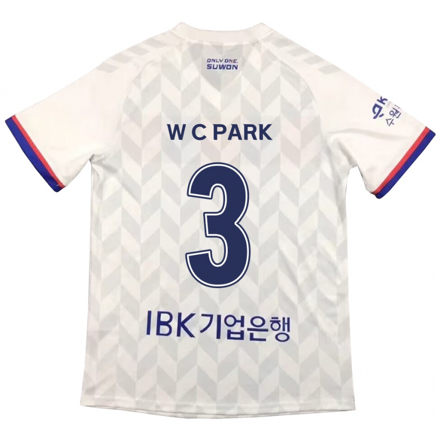 Kids Football Cheol-Woo Park #3 White Blue Away Jersey 2024/25 T-Shirt