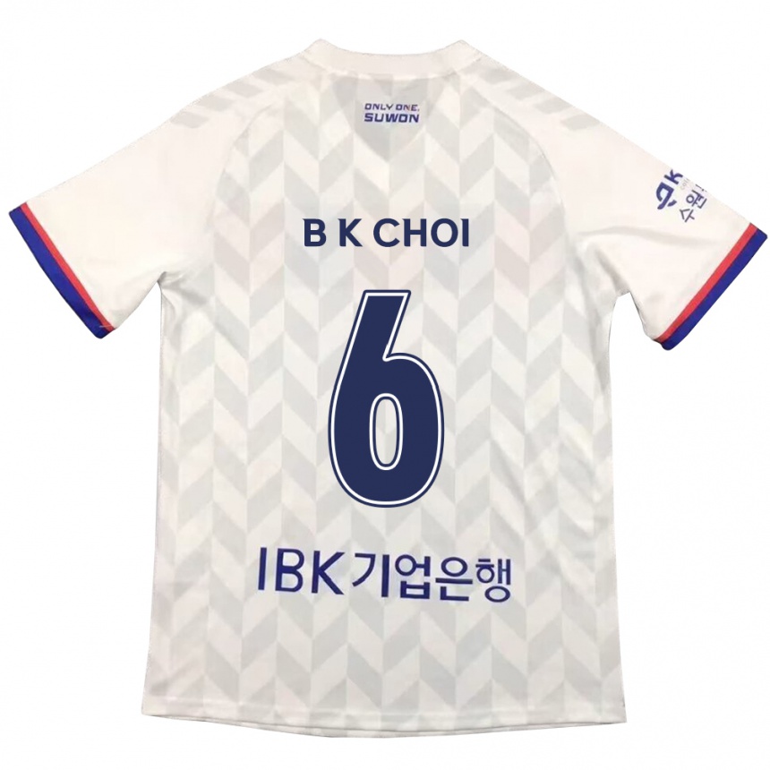 Kids Football Kyu-Baek Choi #6 White Blue Away Jersey 2024/25 T-Shirt