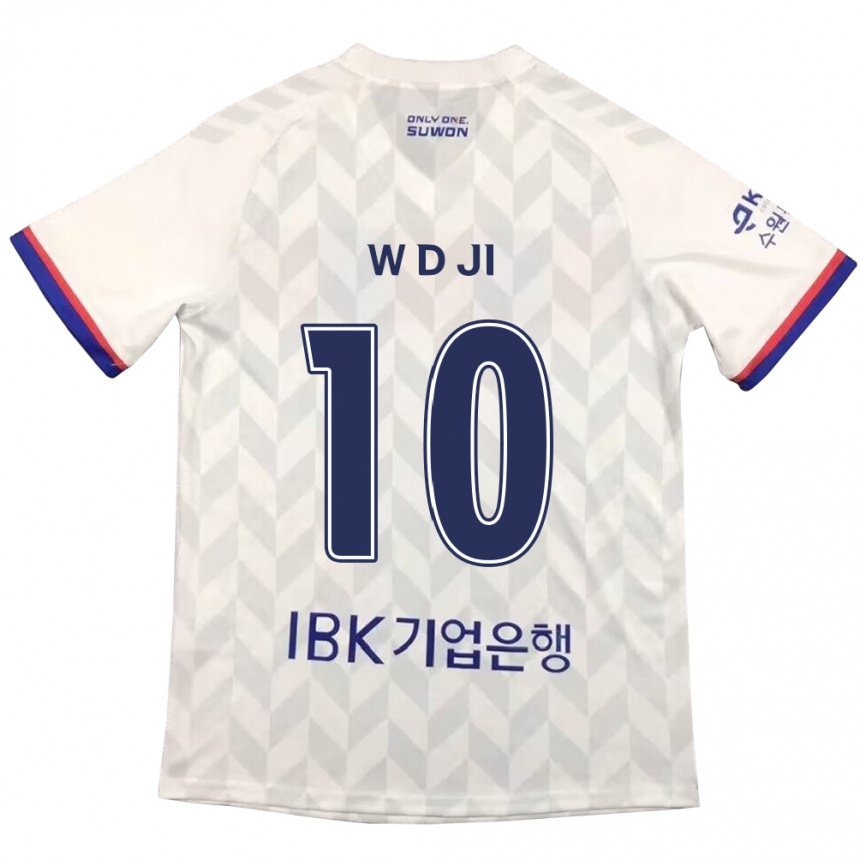 Kids Football Dong-Won Ji #10 White Blue Away Jersey 2024/25 T-Shirt