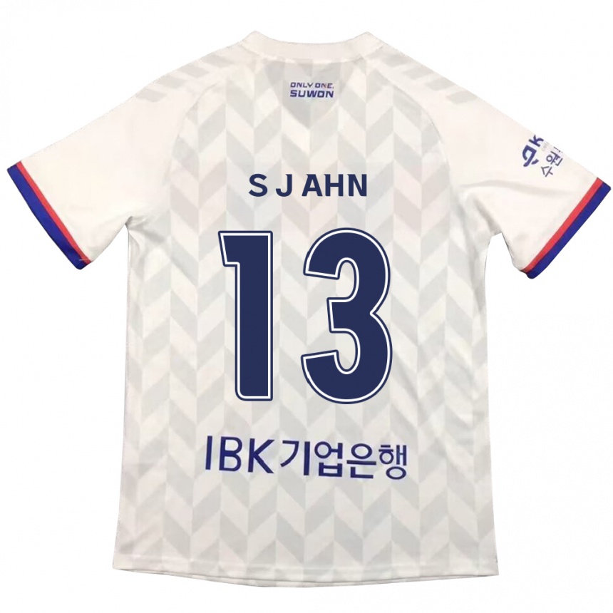 Kids Football Jun-Su Ahn #13 White Blue Away Jersey 2024/25 T-Shirt