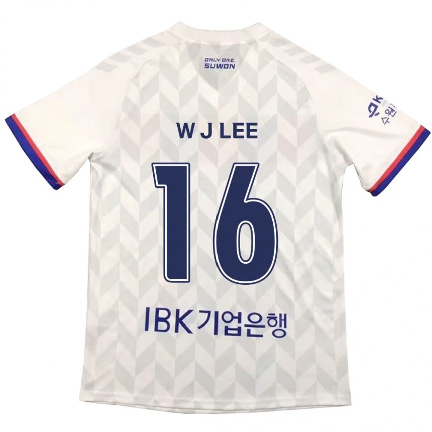 Kids Football Jae-Won Lee #16 White Blue Away Jersey 2024/25 T-Shirt