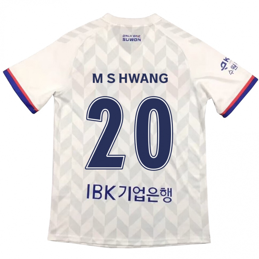 Kids Football Soon-Min Hwang #20 White Blue Away Jersey 2024/25 T-Shirt