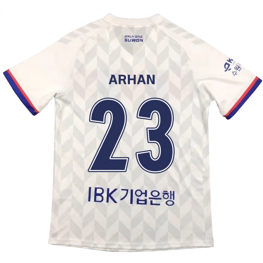 Kids Football Pratama Arhan #23 White Blue Away Jersey 2024/25 T-Shirt