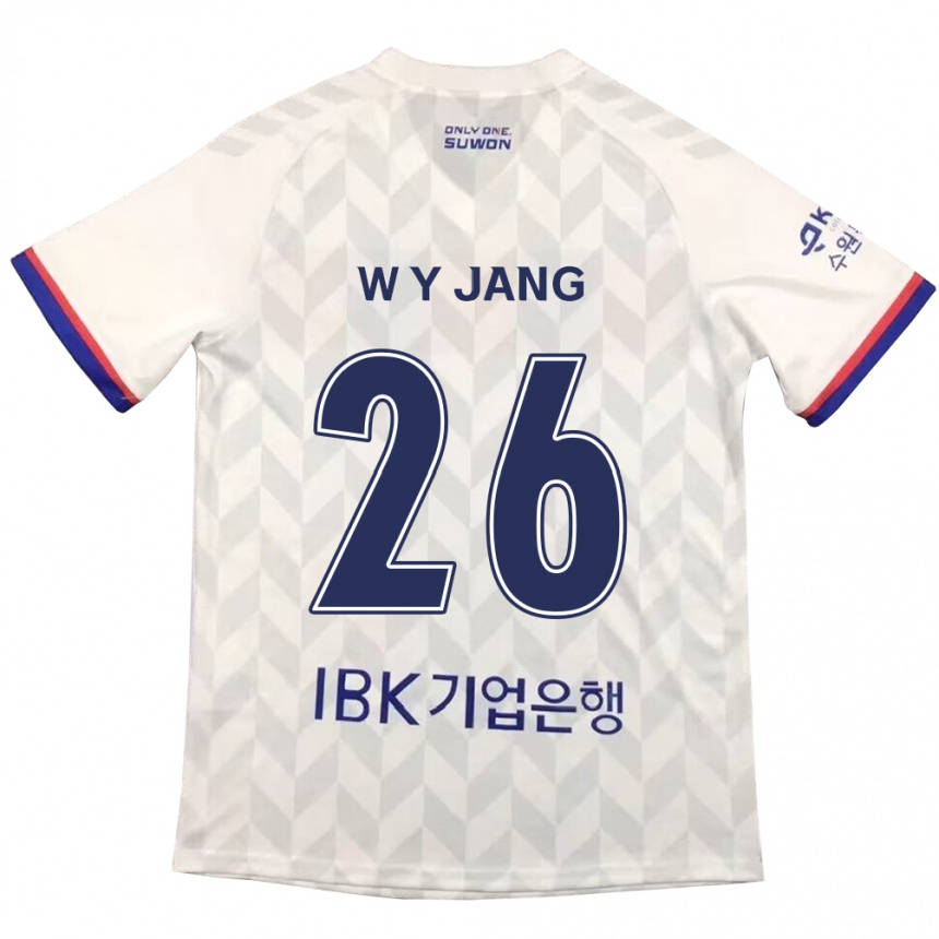 Kids Football Young-Woo Jang #26 White Blue Away Jersey 2024/25 T-Shirt