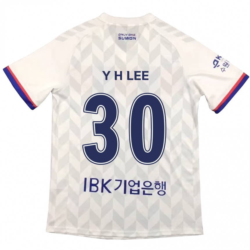 Kids Football Hyeon-Yong Lee #30 White Blue Away Jersey 2024/25 T-Shirt