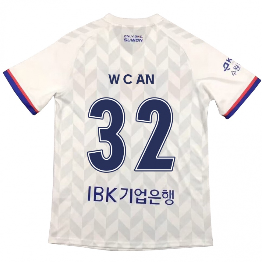 Kids Football Chi-Woo An #32 White Blue Away Jersey 2024/25 T-Shirt