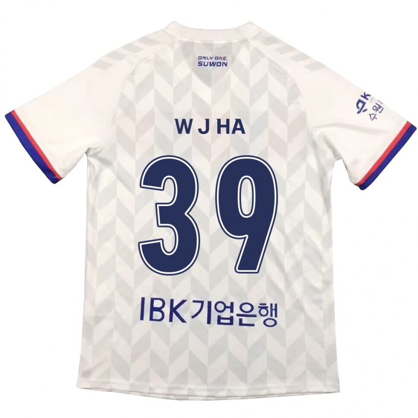 Kids Football Jung-Woo Ha #39 White Blue Away Jersey 2024/25 T-Shirt