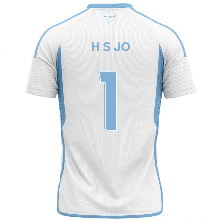 Kids Football Su-Hyeok Jo #1 White Blue Away Jersey 2024/25 T-Shirt