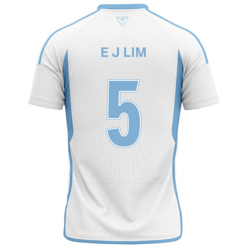 Kids Football Jong-Eun Lim #5 White Blue Away Jersey 2024/25 T-Shirt